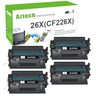 Imagem de Cartucho de toner compatível Aztech de substituição para HP 26X CF226X 26A CF226A Laserjet Pro M402n M402dw M402dn Laserjet Pro MFP M426fdw M426fdn M426dw (preto, pacote com 4)