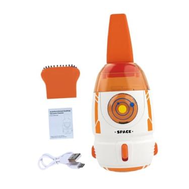 Imagem de Ｂｅｓｇａ Aspirador de pó de mesa, prático, mini, portátil, moderno, portátil, para presente, mesa, sofá, escritório, casa, Laranja Branco