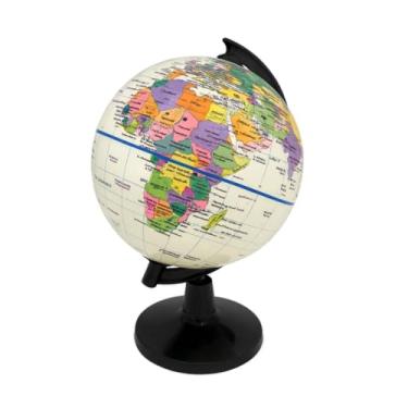 Imagem de Globo Terrestre Decorativo com Base Preta – Mapa Colorido Político, Ideal para Escritório, Sala de Aula ou Decoração