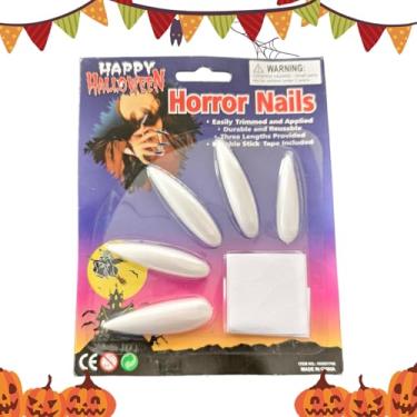 Imagem de Rrlihjgu Unhas Postiças de Halloween - 10 Peças Unhas Longas Falsas de Vampiro - Decoração Gótica para para Mascaradas, Fantasias, Férias, Festas de Halloween, Role Play de Vampiro e Performance