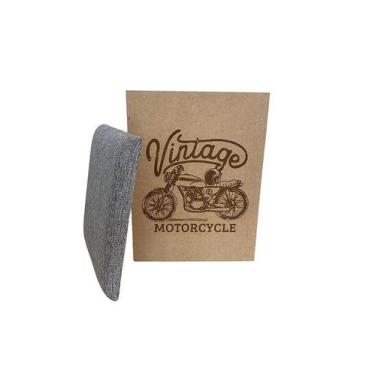 Imagem de Puff Baú Não É Segredo Moto Linho Marrom Mesclado 34X45