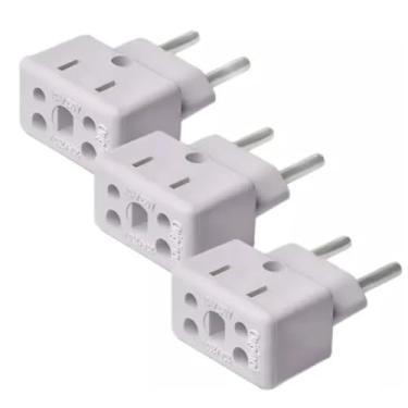 Imagem de KIT 3 Adaptador De Tomada Benjamin Universal 3 Pinos 10A/20A Para 2 e 3 Pinos Bivolt 110V/220V para Tomada Americana e Europa os mais seguros para Secadores Chapinhas Air Fryer Fritadeiras Aquecedores