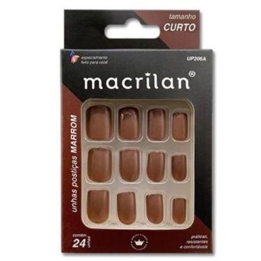 Imagem de Unhas Postiças UP206A Tamanho Curto Marrom - Macrilan