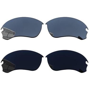 Imagem de Acefrog Lentes de reposição polarizadas de 1,5 mm para óculos de sol Oakley Flak Draft OO9364 67 mm, material atualizado, resistente a impactos - titânio preto e prata polarizado - 1,5 mm