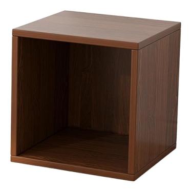 Imagem de ＫＬＫＣＭＳ Organizador de armazenamento em cubo de madeira, rack organizador de armário de madeira, caixa de cubo, estante para sala de estudo, sala de estar, Madeira Escura