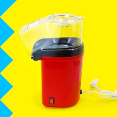 Imagem de Pipoqueira Elétrica 1200W Vermelha Ar Quente Sem Óleo | Máquina de Fazer Pipoca Rápida e Saudável para Casa, Festa e Cinema em Casa – 110V com Colher Dosadora
