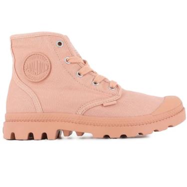 Imagem de Palladium Bota feminina Pampa Hi Boot de lona vegana com cadarço, Coral oculto, 38