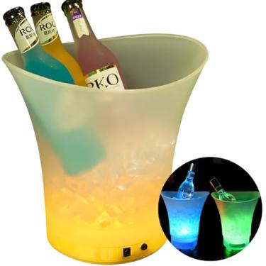 Imagem de Balde De Gelo Cerveja Bebidas 5 Litros Led Com Som Bluetooth
