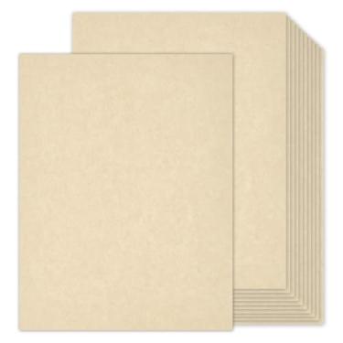 Imagem de 100 folhas de papel manteiga creme, cartolina de pergaminho branco Goefun 8,5 x 11, capa de 29,5 kg (180 gsm) cartão de certificado em branco marfim para convites, artesanato, menus, cartões DIY