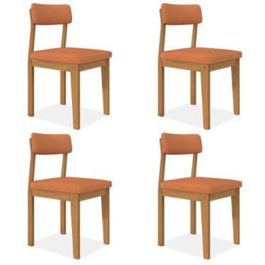 Imagem de Conjunto Com 4 Cadeiras Estofadas Utah Cinamomo/s.terracota - M.a - A 