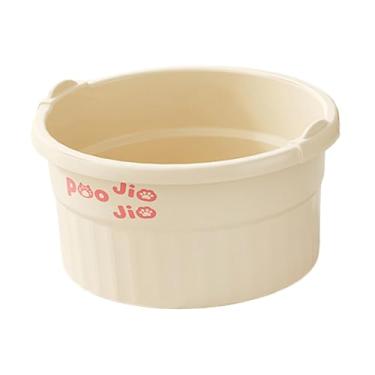 Imagem de OIIBWQ Banheira para banho de pés Balde prático e resistente para banho de pés em casa para imersão de pés, unhas e tornozelos, Bege, S