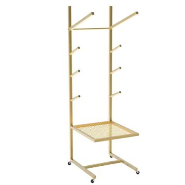 Imagem de Prateleira de armazenamento para ginásio em casa, suporte para esteira de ioga, suporte para bola de exercício, prateleira de exibição de rolos de espuma com rodas para GymStudioGarage, organi