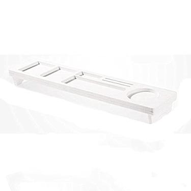 Imagem de ngddf2haa Organizador de madeira para mesa de escritório, prateleira multifuncional para teclado, escritório e computador