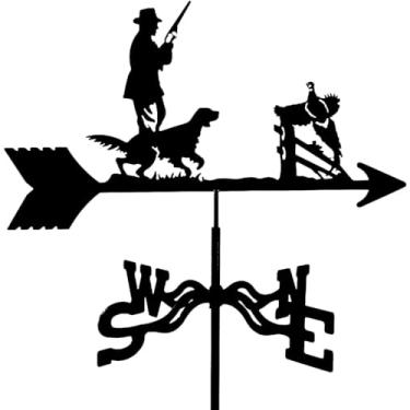 Imagem de Cata-vento, Indicador De Direção De Estaca De Jardim De Cena De Fazenda Retrô De Ferro De Metal, Angler