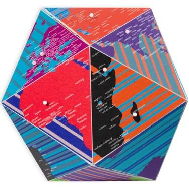 Imagem de Mapa mundial 3D dobrável – Globo de viagem pessoal com pinos marcadores "I was Here" – Faz uma ótima decoração para escritório, estante de livros, mesa – Lindo presente para entusiastas de viagem (aqui está Beppe Médio)