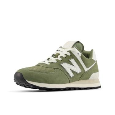Imagem de New Balance Tênis unissex adulto 574 V2, Olivina escura/sal marinho, 6.5 Wide Women/5 Men