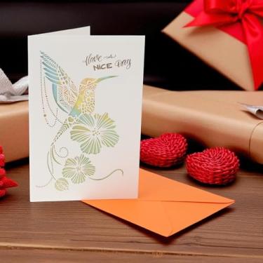 Imagem de 1 cartão comemorativo pássaros voadores - papel de design de cores sortidas 18,5 x 12,8 x 1 cm