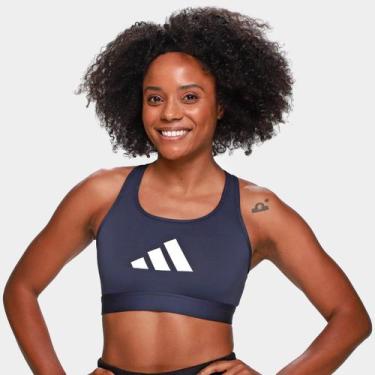 Imagem de Top Adidas Power React Feminino, Azul, Branco, G