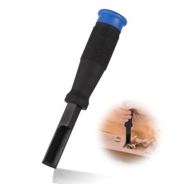 Imagem de Cinzel de canto de ângulo reto, cinzel quadrado de 19 x 3 cm com alça antiderrapante ferramenta de escultura afiada para cortar conjuntos de madeira para trabalhar madeira para dobradiça de porta