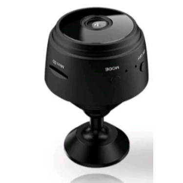 Imagem de Mini Câmera de Vigilância Compacta, Preta, 44mm x 24mm, Lente Grande Angular, para Monitoramento de Segurança