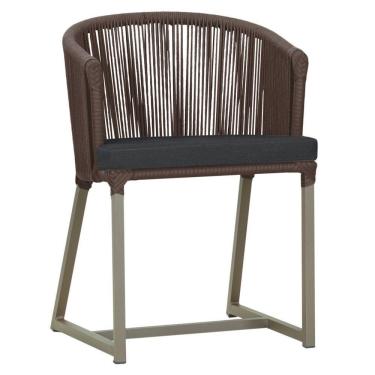 Imagem de Cadeira De Jantar Noronha Alumínio Fendi E11 Trama  Marrom