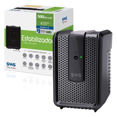 Imagem de Estabilizador Sms Revolution Speedy 500va, Entrada 115/127v, Saída 115v, 4 Tomadas - 15971