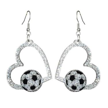 Imagem de Brincos de bola esportiva/bola com glitter brilhante em forma de bola de beisebol, basquete, vôlei, rúgbi, para mulheres, presente para amantes de esportes, 1, Resina, Sem pedra preciosa