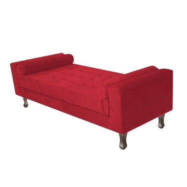 Imagem de Recamier Baú Félix King Size 195 Cm Suede - Amarena Móveis Cor Vermelho