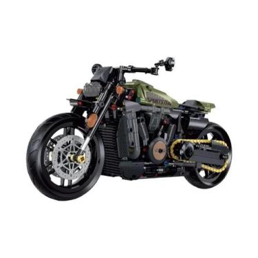 Imagem de Brinquedo De Blocos De Montar De Motocicleta Para Crianças Modelo Haki