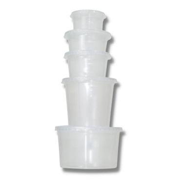 Imagem de Kit 4 Pcts Pote Plastico 350Ml Redondo RioPlastic 25Un Com Tampa - Tam