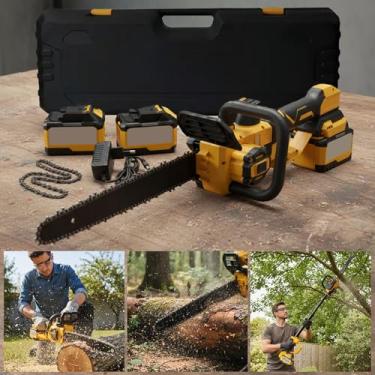 Imagem de Mini Motosserra A Bateria Elétrica Sem Fio 50v Com Extensor 120cm 2 Baterias e Corrente Reserva