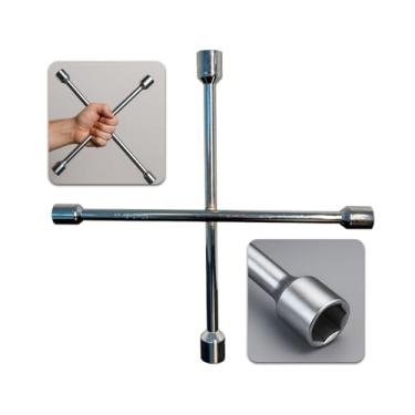 Imagem de Chave De Roda Cruz Aço Universal Estrela Carro 17 19 21 23mm