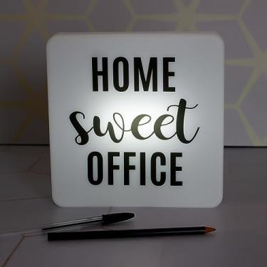 Imagem de Luminária LED Slim Box Decorativa, Luz Branca, Design Home Sweet Office, Iluminação para Mesa de Trabalho, Estilo Moderno