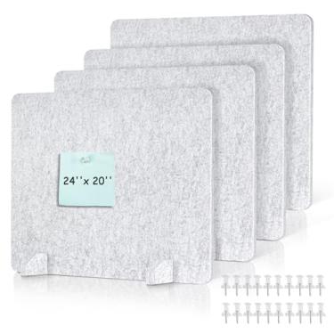 Imagem de DOLLAR BOSS 4 peças divisórias acústicas de mesa 61 x 50 cm, painéis de privacidade independentes à prova de som para mesa, divisória de mesa com redução de ruído para escritório, casa, sala de aula