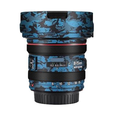 Imagem de Adesivo de lente de câmera EF 8-15 4 L para Canon EF 8-15 mm F4 L revestimento película protetora vinil decalque skin (azul cavaleiro)