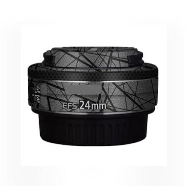 Imagem de EFS 24 2.8 Adesivo de lente de câmera para Canon EF-S 24 mm F2.8 Película protetora de vinil decalque skin (cinza cruzado)