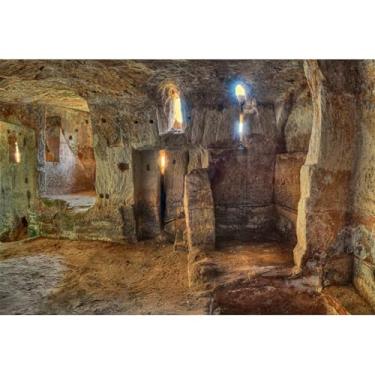 Imagem de CSFOTO Poliéster 2,1 x 1,5 m Interior de uma Casa Antiga Cave Fundo de Estúdio Histórico