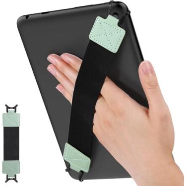 Imagem de Suporte Alça de Segurança Ajustável para Tablet e Kindle, 6-8 Polegadas, Suporte de Mão Elástico com Fixação Versátil para Samsung, iPad (Verde)
