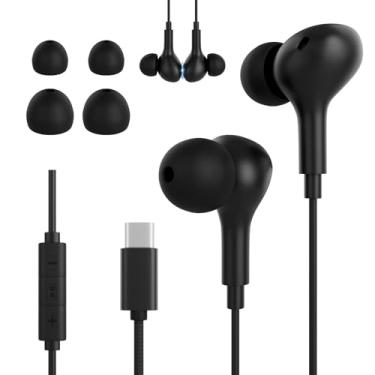 Imagem de Ruilezyo Fones de ouvido USB C com fio compatíveis com Samsung Galaxy S25 FE Edge S24 S23 S22 S21 Ultra Galaxy A16 A56 A36 A26 5G Fone de ouvido intra-auricular magnético tipo C com controle de volume