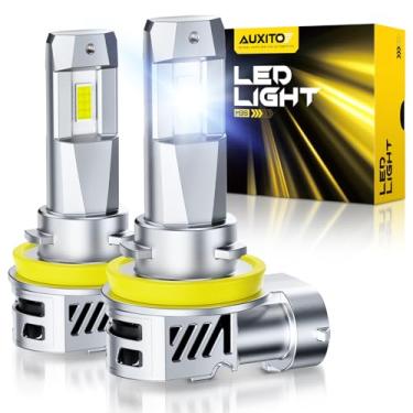 Imagem de AUXITO Lâmpadas LED H11 H8 tamanho mini real 40000LM lâmpadas de neblina, vida útil de mais de 50.000 horas, inserção direta Plug-n-Play, pacote com 2