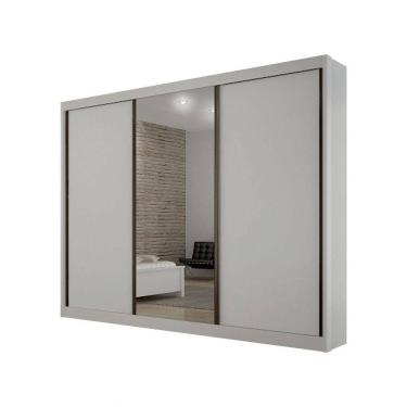 Imagem de Guarda Roupa San Marino Premium 3 Portas 4 Gavetas C/espelho Leifer Branco
