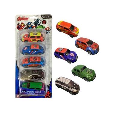 Imagem de Kit com 5 Mini Veículos Pull Back Vingadores