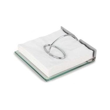 Imagem de Porta-guardanapo Forma Slim em Aço e Vidro - 18 cm