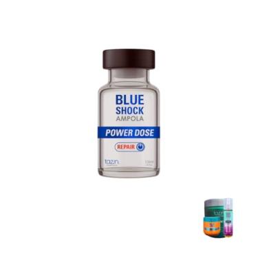 Imagem de Genérico Kit Blue Shock, Ampola Power Dose Repair, Máscara de Pistache, Tratamento Capilar Reparador, 50 x 50 x 50 cm, Adulto Unissex, Hidratação e Nutrição Intensa, Tipo de Pele Normal, 1 Conjunto, Loção