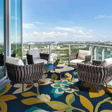 Imagem de Tapete para ambientes externos, 12 x 17 cm, canudo de plástico impermeável, impermeável, tropical, hidrofóbico, não mofado, para deck, anticongelante, resistente a rasgos, tapete têxtil para jardim e