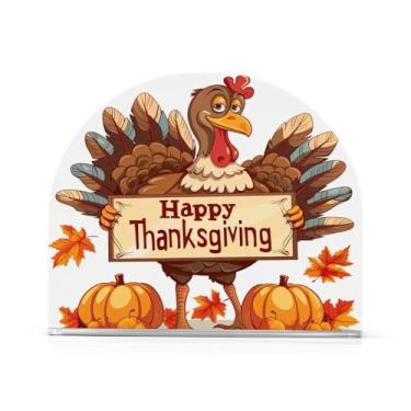 Imagem de Porta-guardanapos, porta-guardanapos de papel acrílico transparente outono outono ação de graças peru abóbora caixa de lenços suporte de mesa economia de espaço porta-toalhas de guardanapo vertical