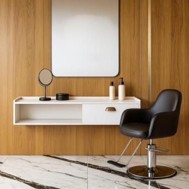 Imagem de Suporte de parede para TV, 92 cm – possui um nicho multifuncional e uma porta. Ideal para sala de estar ou quarto(BRANCO)