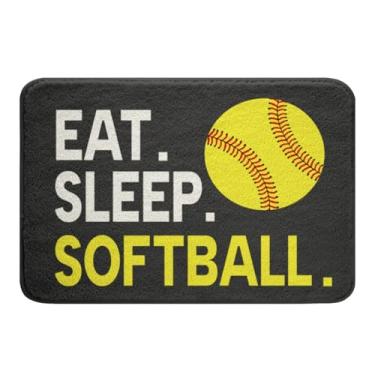 Imagem de Feelyou Tapetes de banheiro de softball, cinza, esportivos, jogos para banheiro, 50,8 x 81,3 cm, softball, jogos, banheira, chuveiro, crianças, meninos, meninas, adolescentes, presente para amantes de