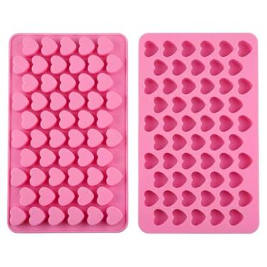 Imagem de SPHTOEO 55 mini formas de coração sabão de silicone giz de cera cubo de gelo decoração molde de chocolate, molde de bolo reutilizável