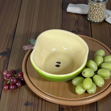 Imagem de Bowl De Maça Verde Claro Para Comer Frutas 600ml de Cerâmica